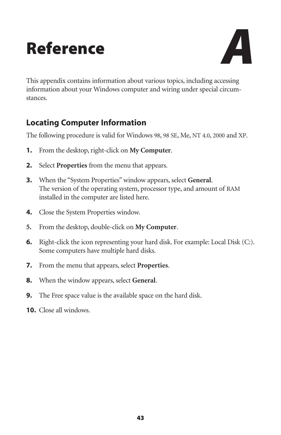 Reference | Actiontec electronic Wireless-Ready User Manual | Page 46 / 69