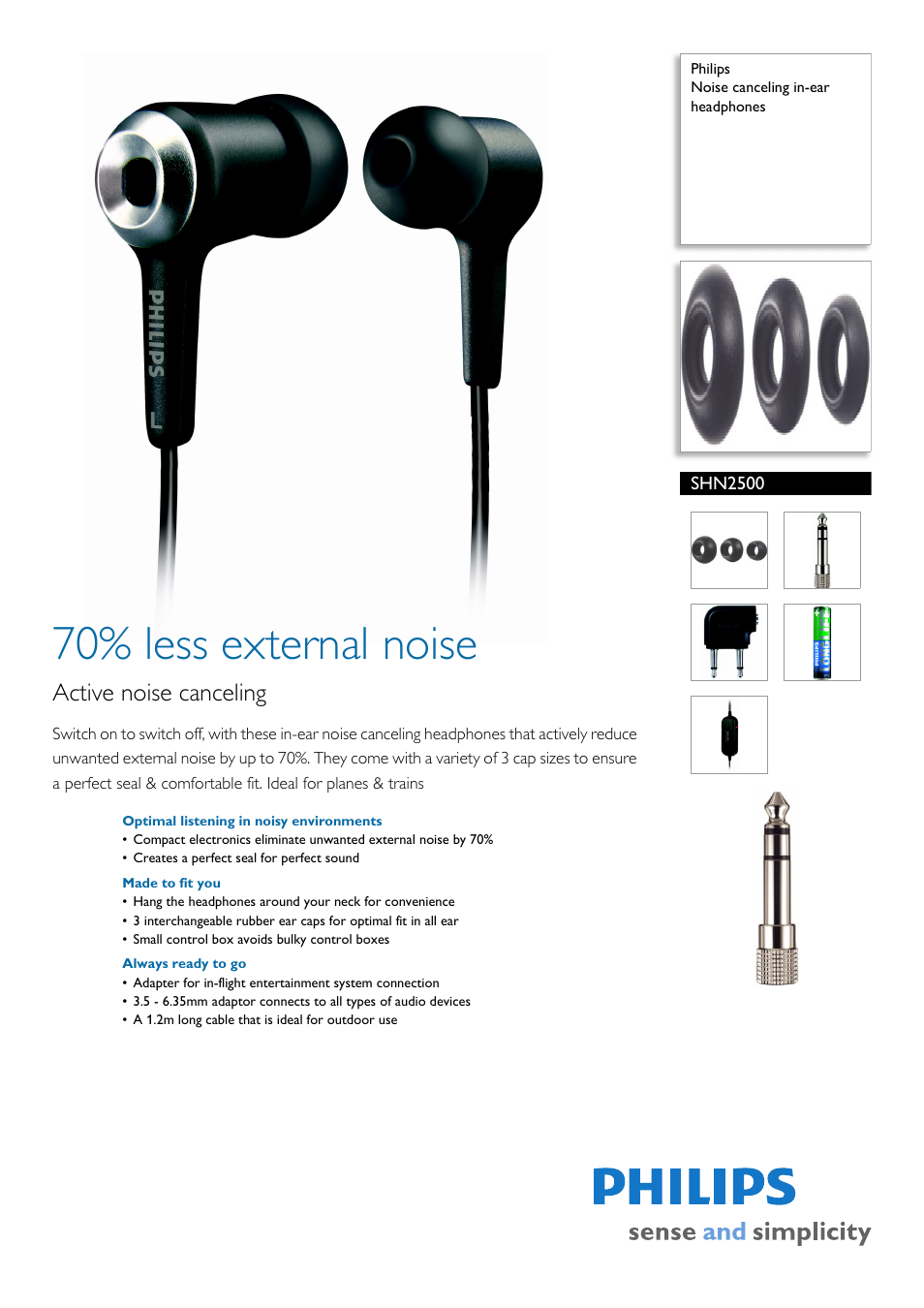 Philips SHN2500-00 User Manual | 2 pages