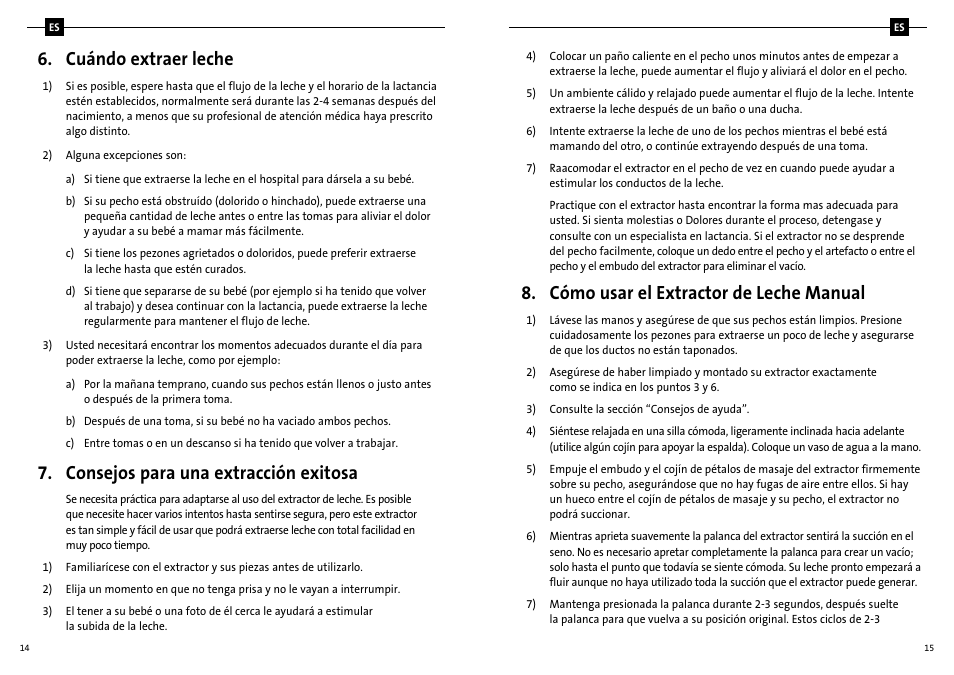 Cuándo extraer leche, Consejos para una extracción exitosa, Cómo usar el extractor de leche manual | Philips SCF310-20 User Manual | Page 10 / 20