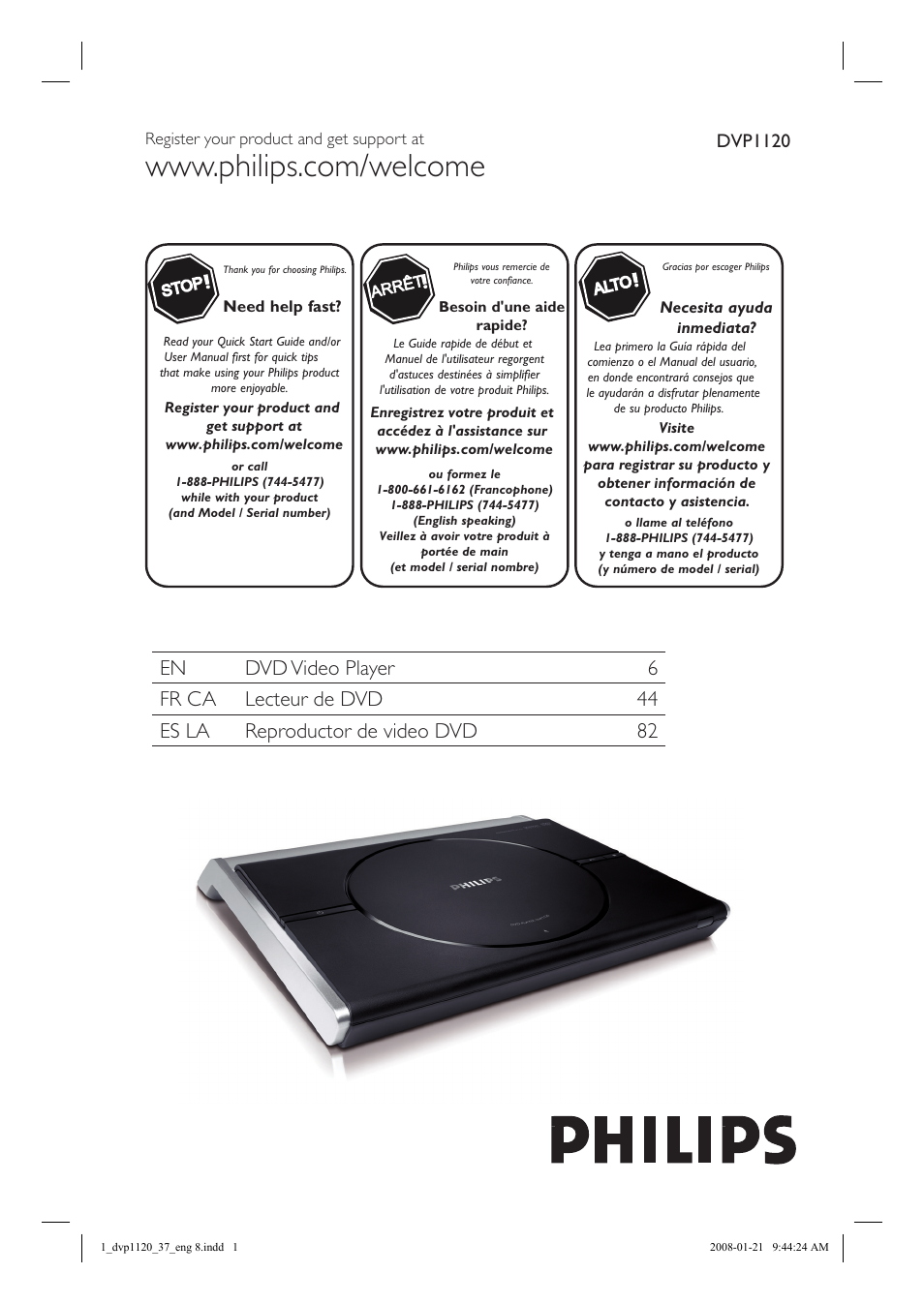 Philips DVP1120-37 User Manual | 43 pages