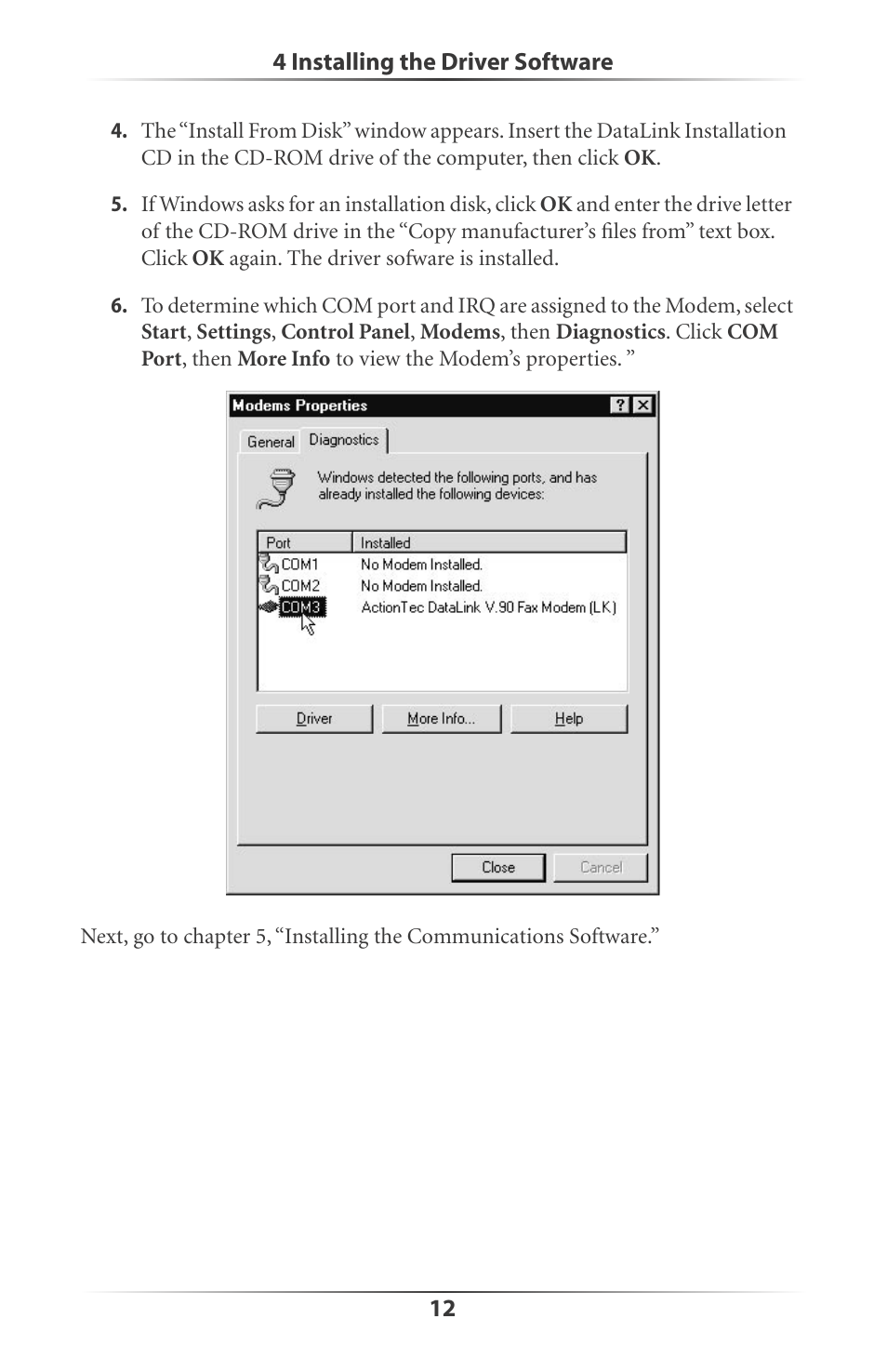 Actiontec electronic DataLink V.90 PC Card Fax Modem PCMCIA User Manual | Page 15 / 43