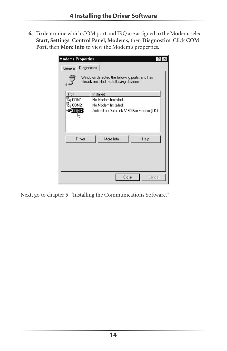 Actiontec electronic DataLink V.90 PC Card Fax Modem PCMCIA User Manual | Page 17 / 43
