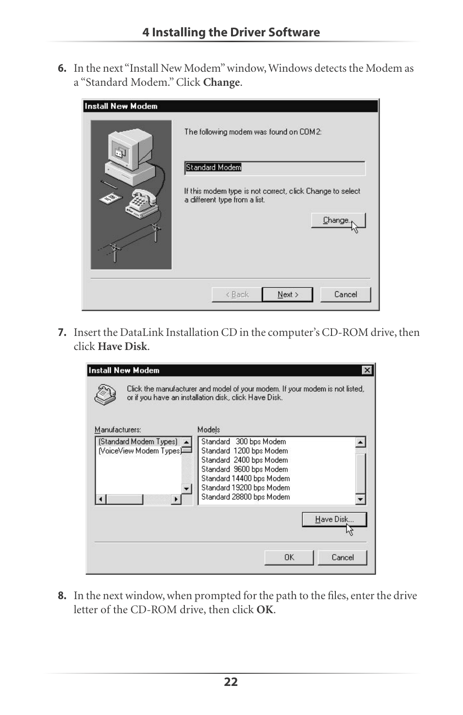 Actiontec electronic DataLink V.90 PC Card Fax Modem PCMCIA User Manual | Page 25 / 43