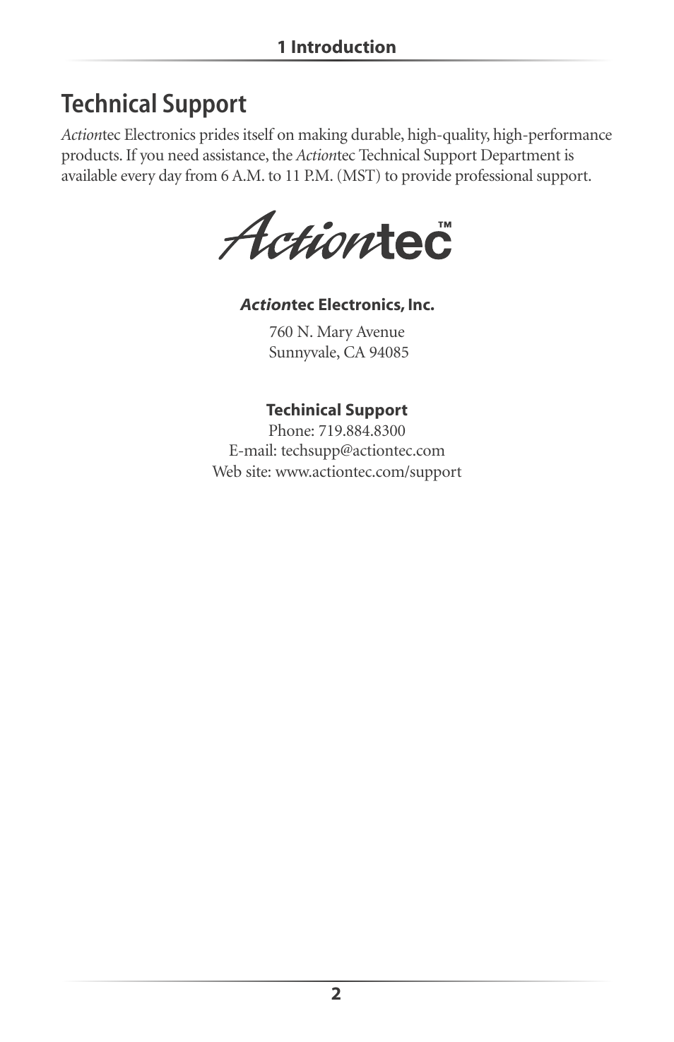 Technical support | Actiontec electronic DataLink V.90 PC Card Fax Modem PCMCIA User Manual | Page 5 / 43