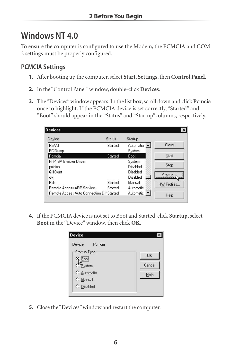 Windows nt 4.0 | Actiontec electronic DataLink V.90 PC Card Fax Modem PCMCIA User Manual | Page 9 / 43