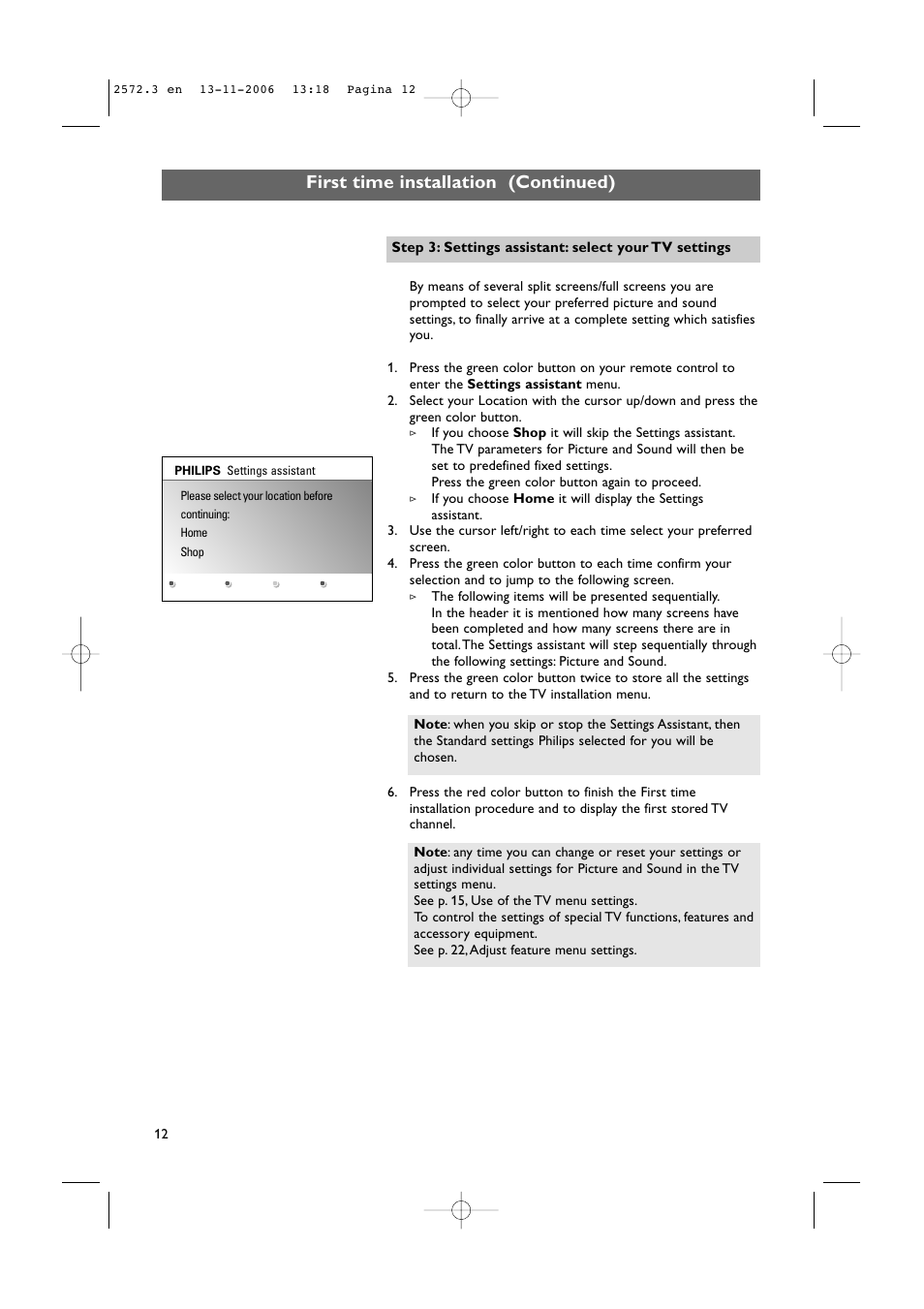 First time installation (continued) | Philips 47PF9441D-37B User Manual | Page 14 / 70