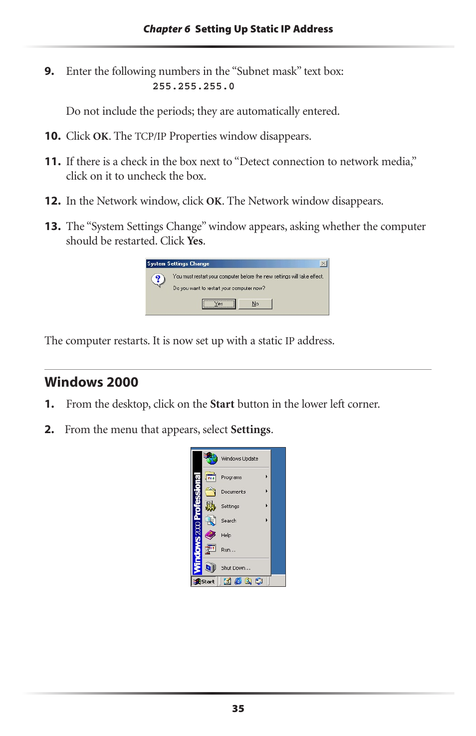 Windows 2000 | Actiontec electronic MEGAPLUG HPAP108T User Manual | Page 38 / 67