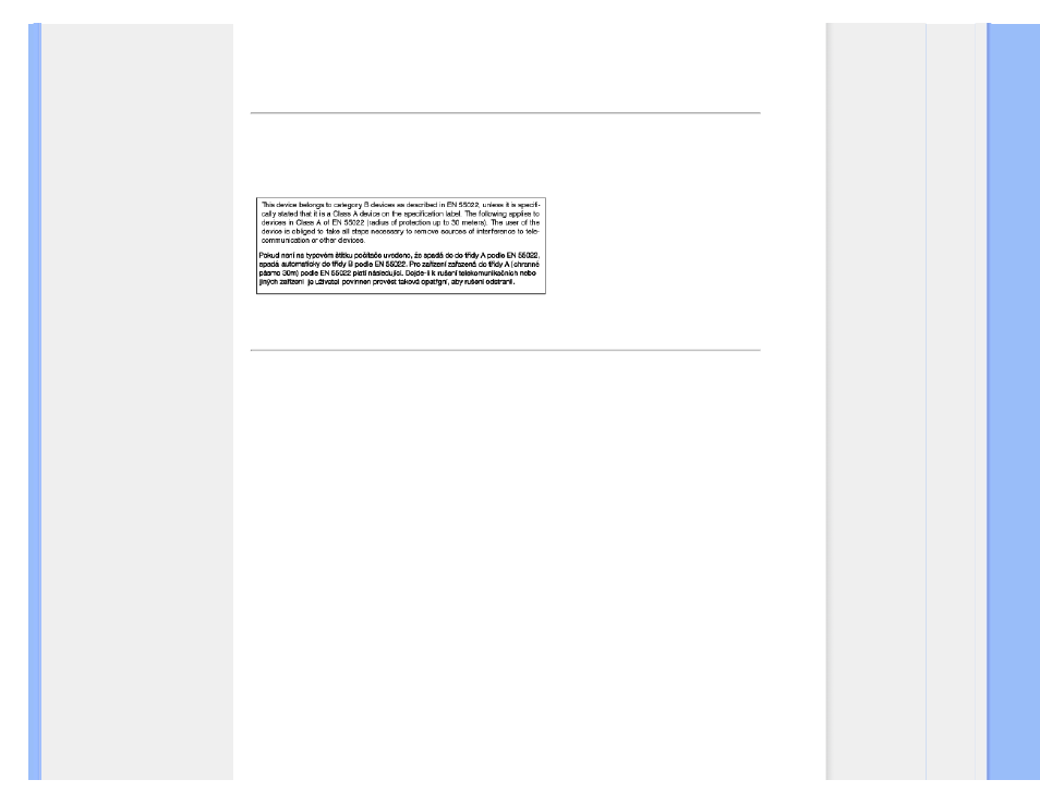 En 55022 compliance (czech, Republic only), Polish center for testing and | Certification notice | Philips 19B1AB-00 User Manual | Page 17 / 95