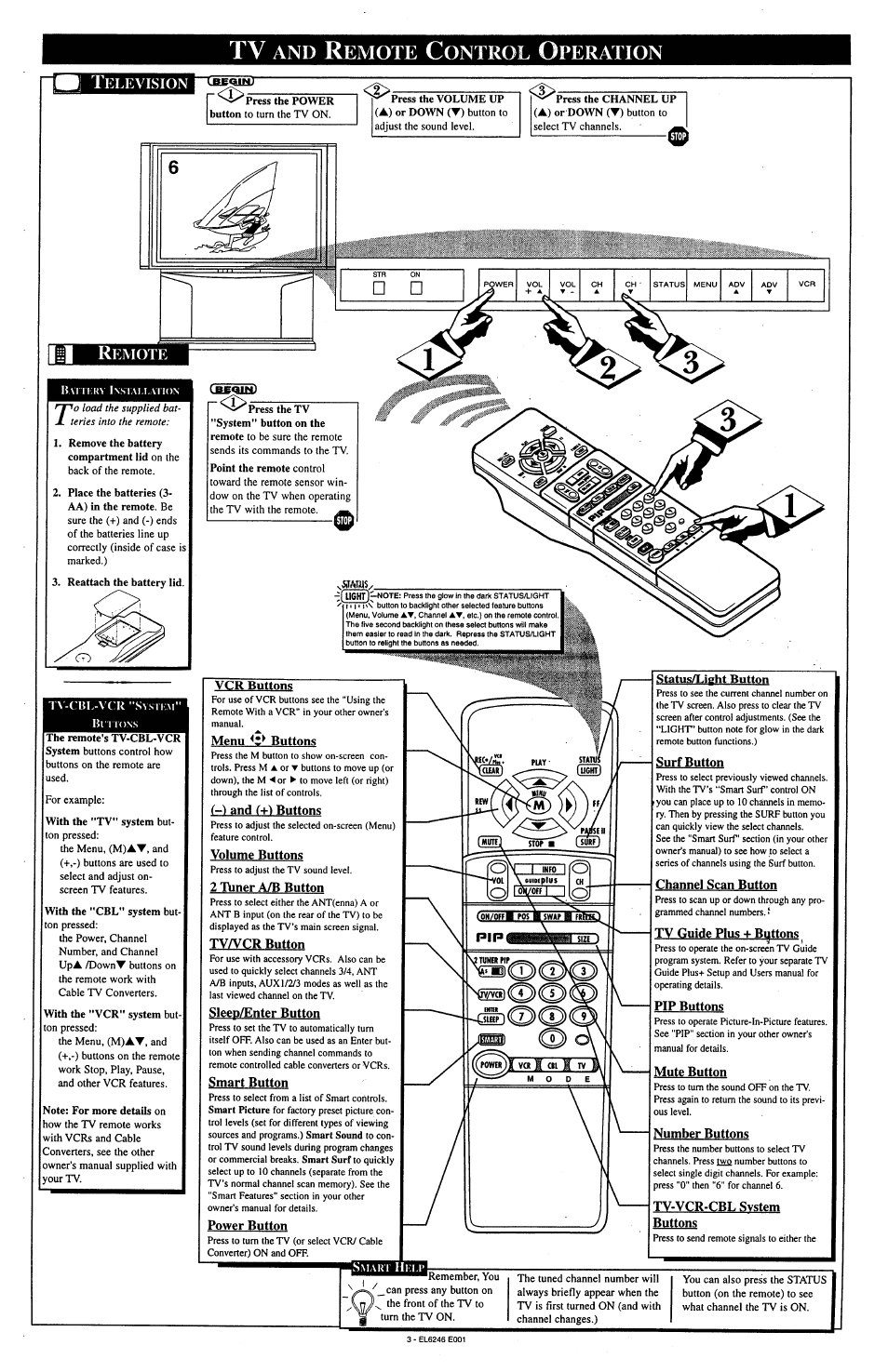 Television, Iii remote, Tv and r | Emote, Ontrol, Peration, Iii r, Elevision | Philips MX5471 User Manual | Page 3 / 4