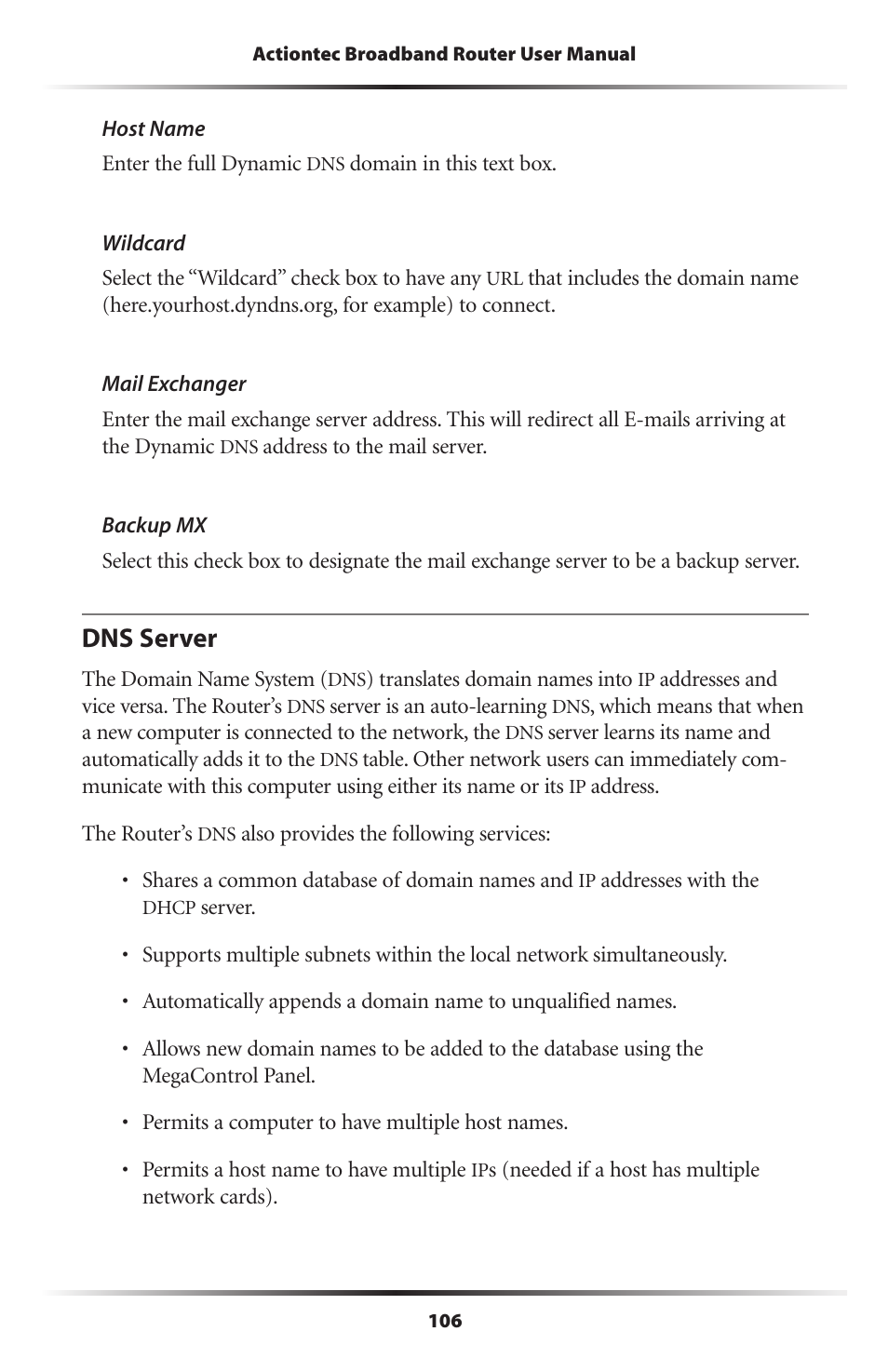 Dns server | Actiontec electronic RI408 User Manual | Page 109 / 147