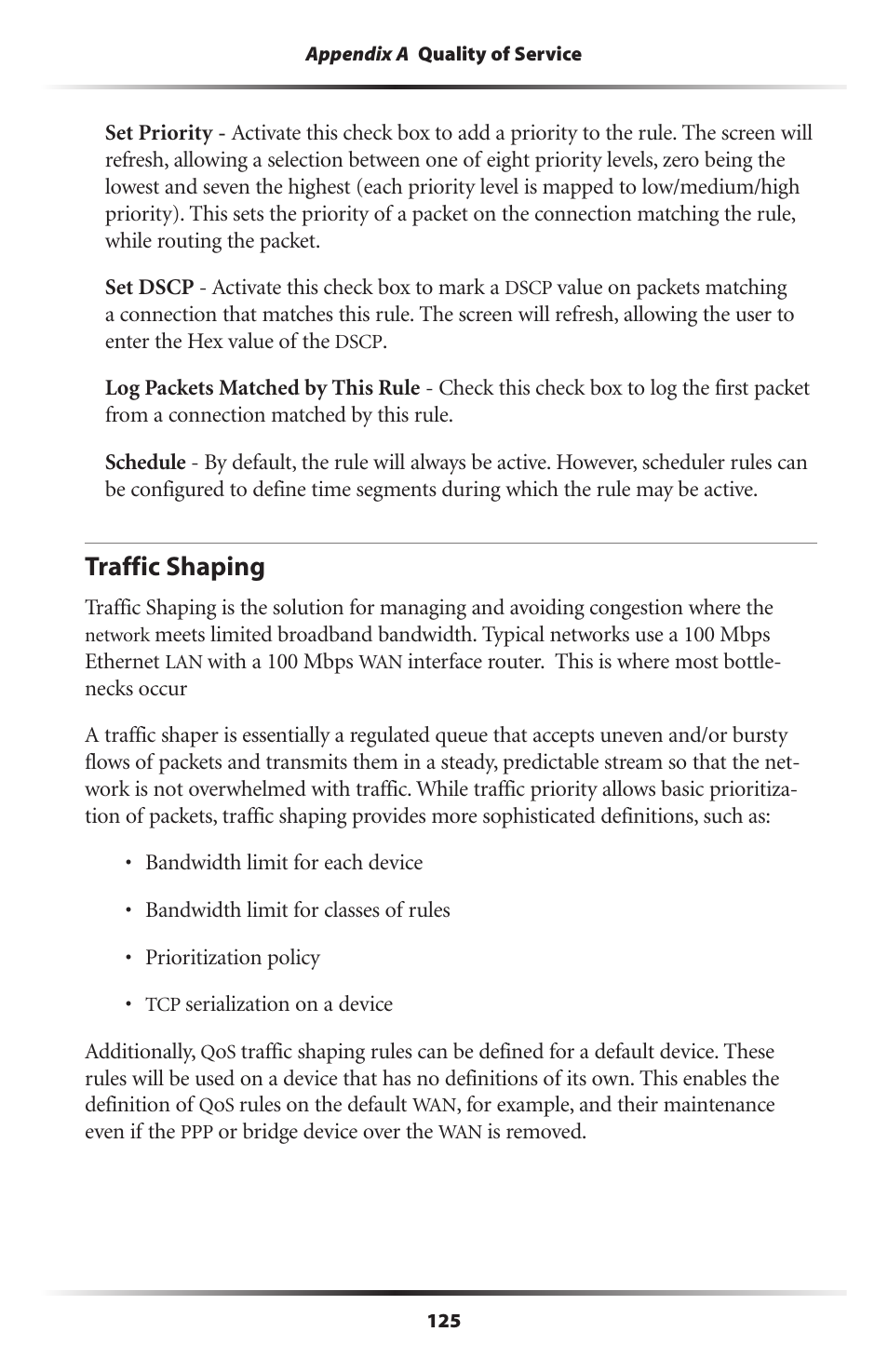 Traffic shaping | Actiontec electronic RI408 User Manual | Page 128 / 147