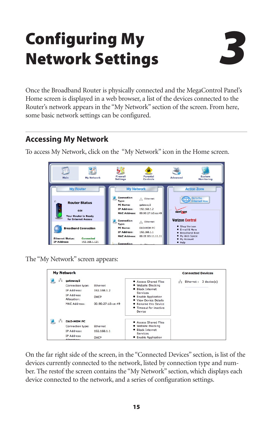 Configuring my network settings, Accessing my network | Actiontec electronic RI408 User Manual | Page 18 / 147