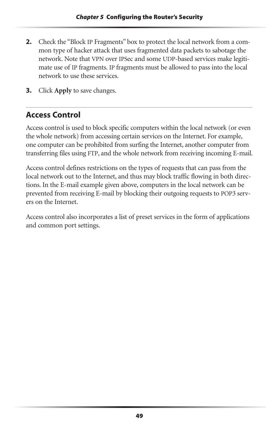 Access control | Actiontec electronic RI408 User Manual | Page 52 / 147