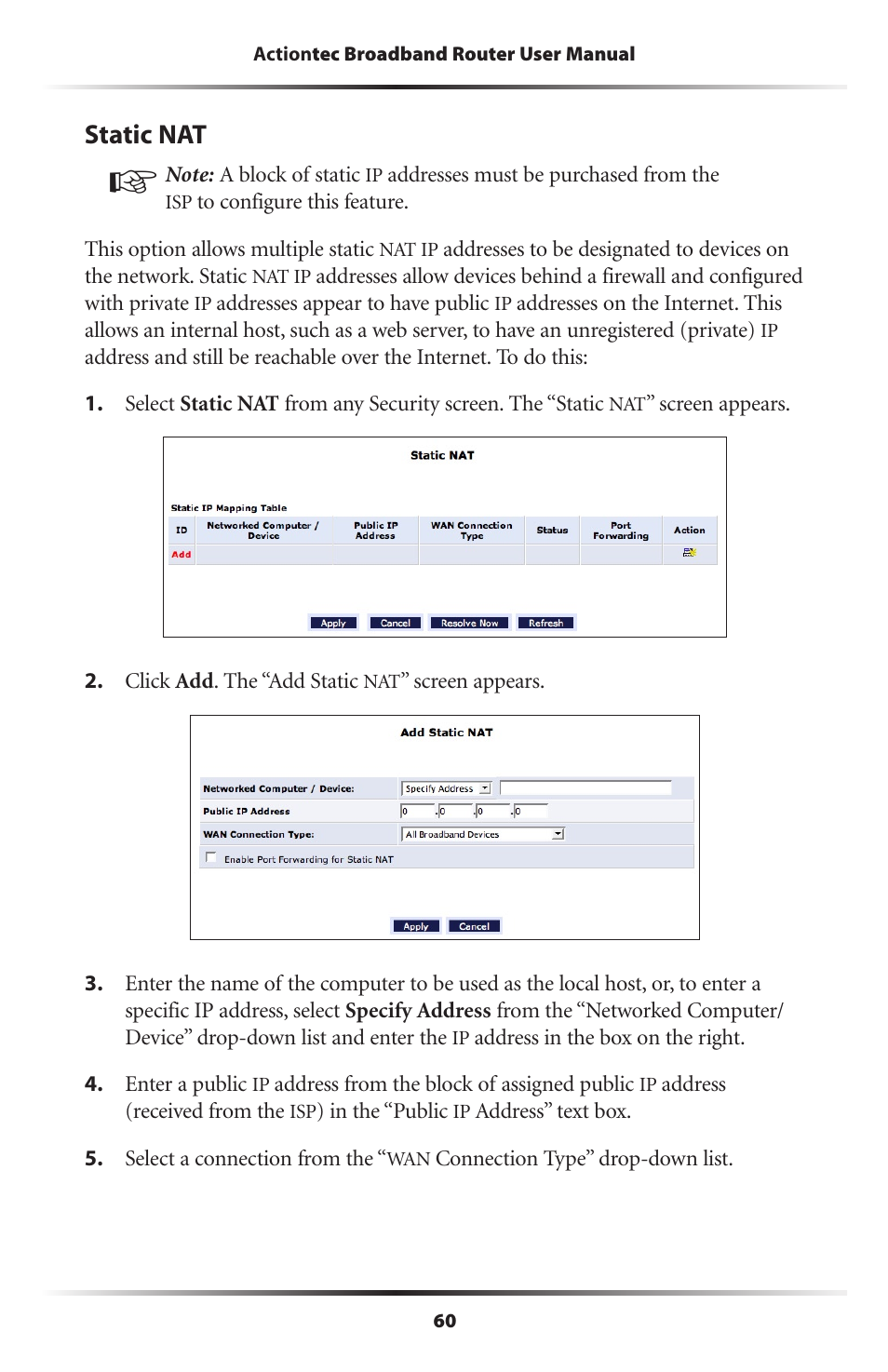Static nat | Actiontec electronic RI408 User Manual | Page 63 / 147