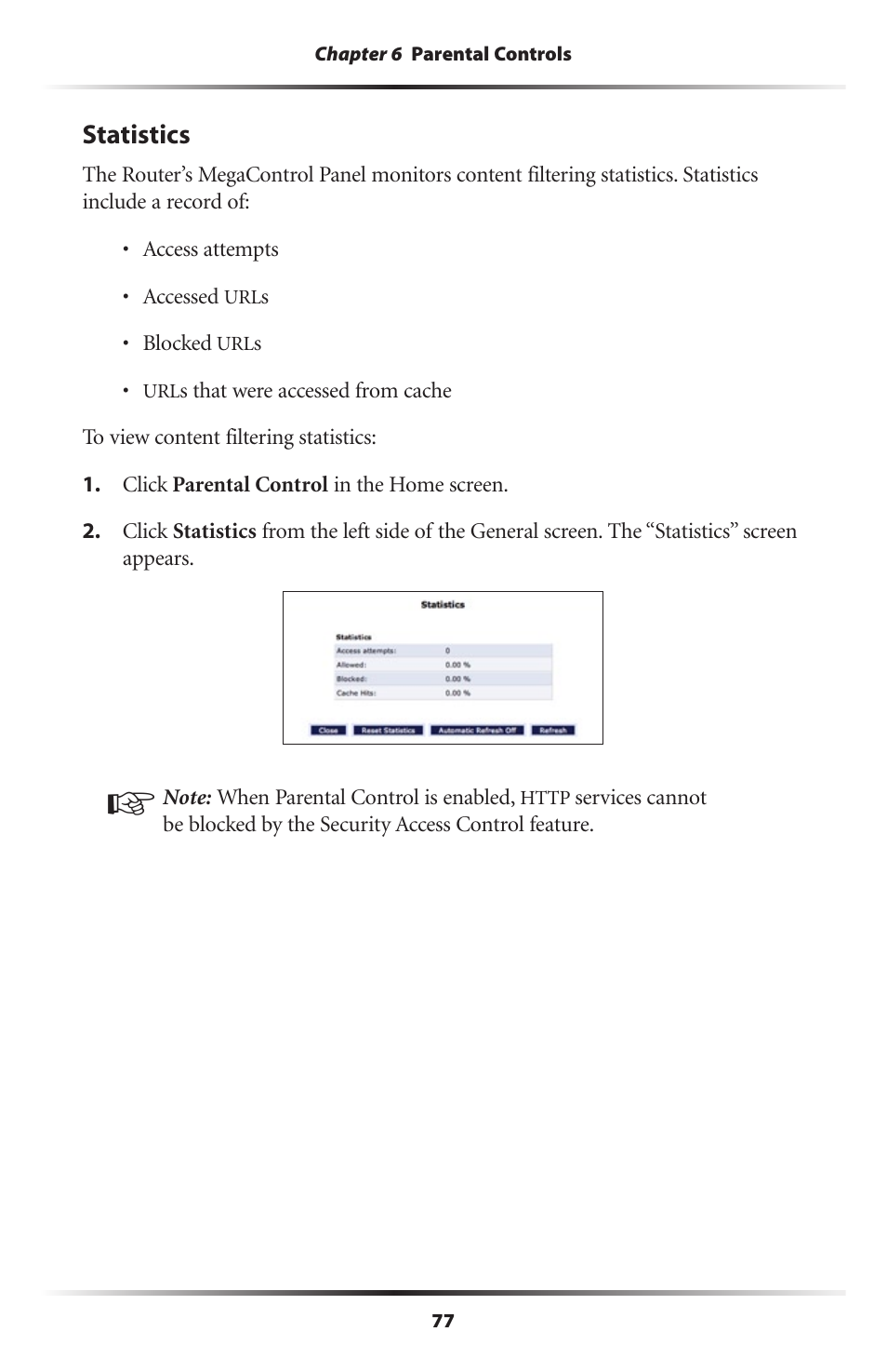 Statistics | Actiontec electronic RI408 User Manual | Page 80 / 147