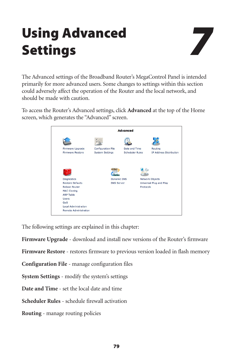 Using advanced settings | Actiontec electronic RI408 User Manual | Page 82 / 147
