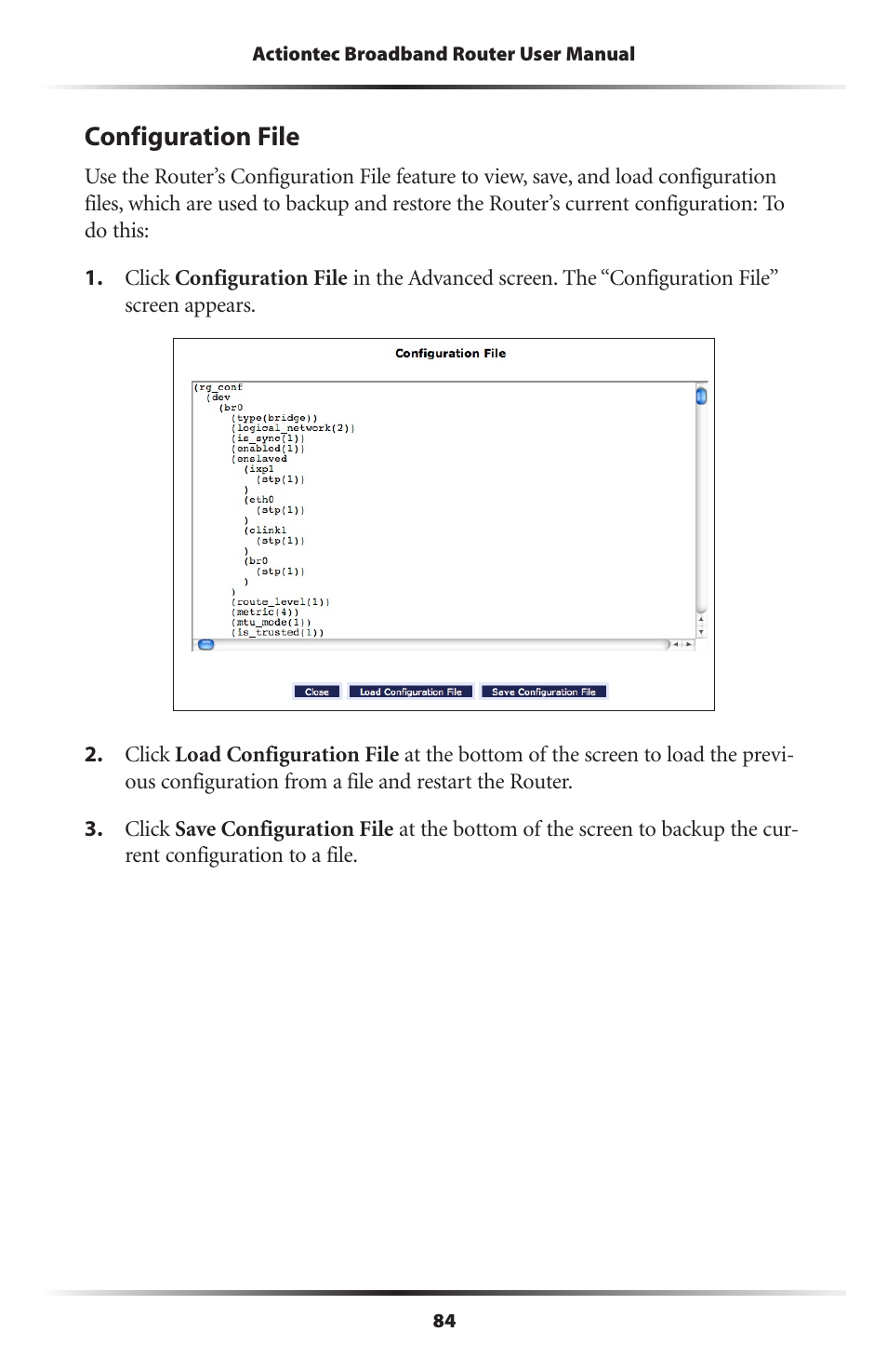 Configuration file | Actiontec electronic RI408 User Manual | Page 87 / 147