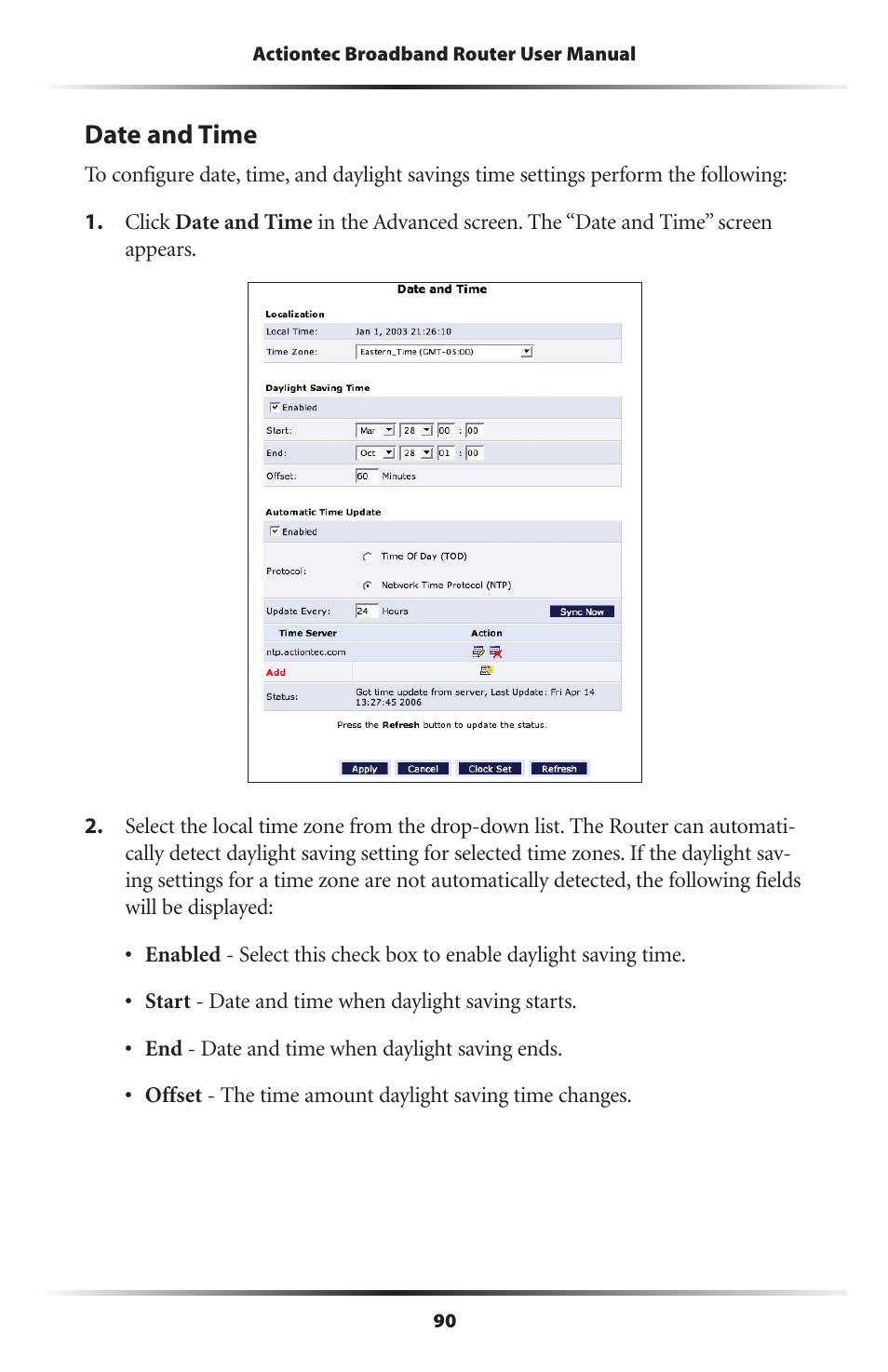 Date and time | Actiontec electronic RI408 User Manual | Page 93 / 147