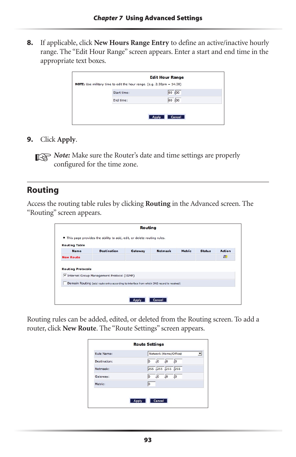 Routing | Actiontec electronic RI408 User Manual | Page 96 / 147