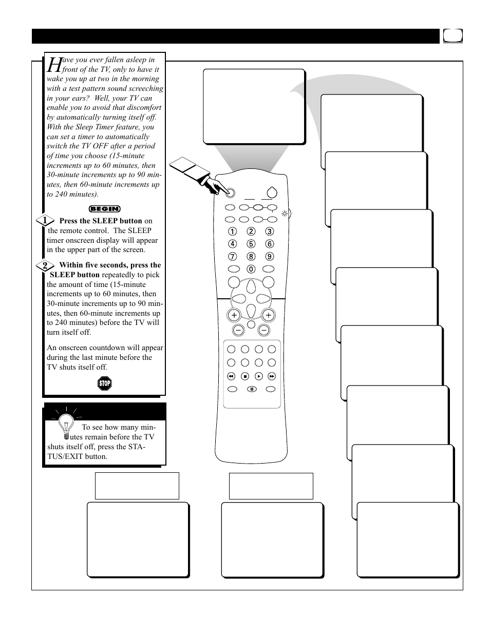 Sing the, Leep, Imer | Philips 27i RealFlat CTV w-PIP-DBX stereo-Remote User Manual | Page 11 / 52