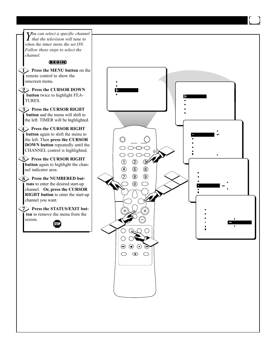 Imer, Electing the, Hannel | Philips 27i RealFlat CTV w-PIP-DBX stereo-Remote User Manual | Page 15 / 52
