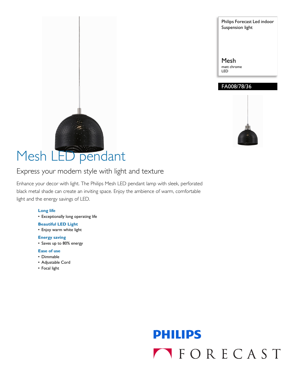 Philips FA0087836 User Manual | 2 pages