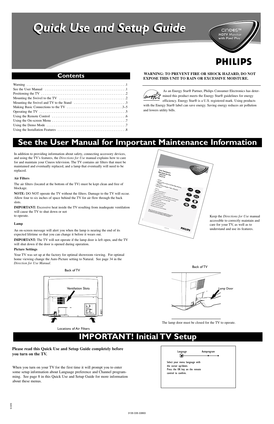 Philips 62PL9774-37B User Manual | 8 pages