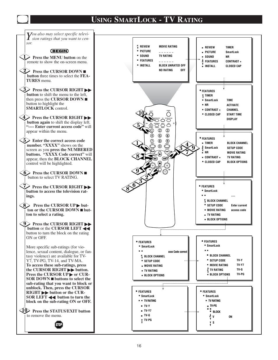 Tv r, Sing, Mart | Ating | Philips TS3259C User Manual | Page 16 / 48