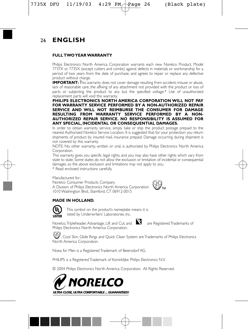 English | Philips 7735X-43 User Manual | Page 25 / 51