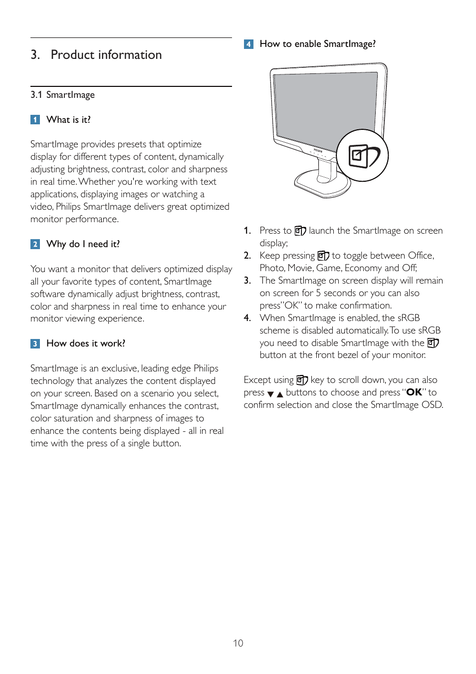 Product information | Philips 231S2CB-27 User Manual | Page 12 / 59