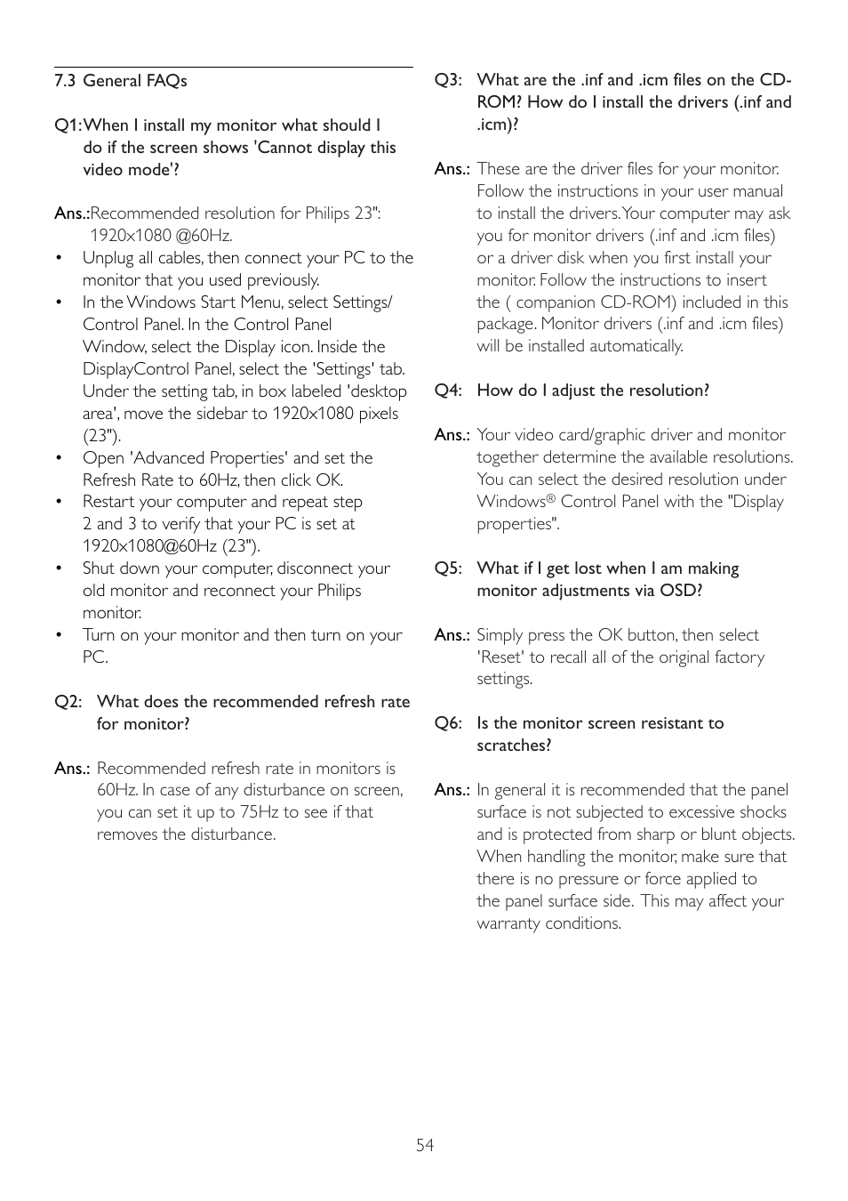 Philips 231S2CB-27 User Manual | Page 56 / 59