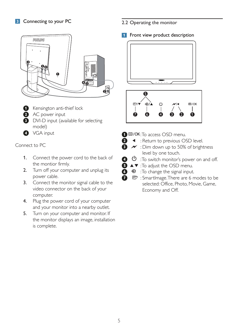 Philips 231S2CB-27 User Manual | Page 7 / 59