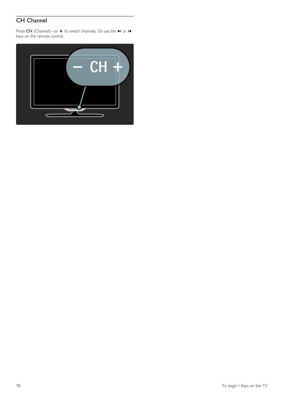 Ch channel | Philips 40PFL8605H-12 User Manual | Page 18 / 91