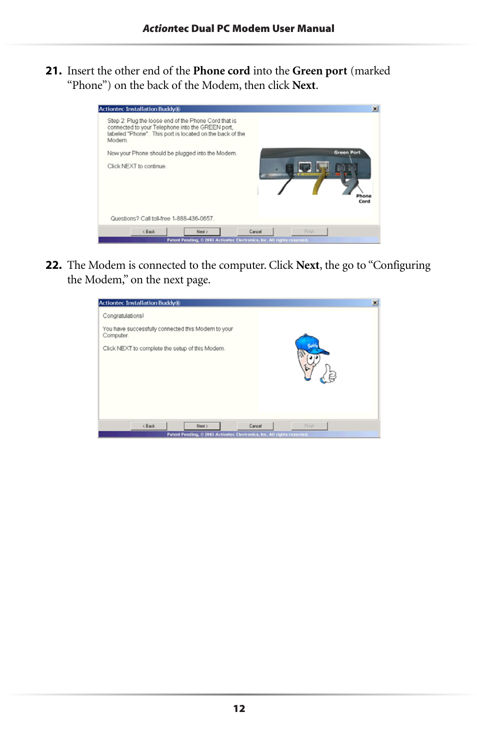 Actiontec electronic Dual PC Modem R7000M User Manual | Page 15 / 81