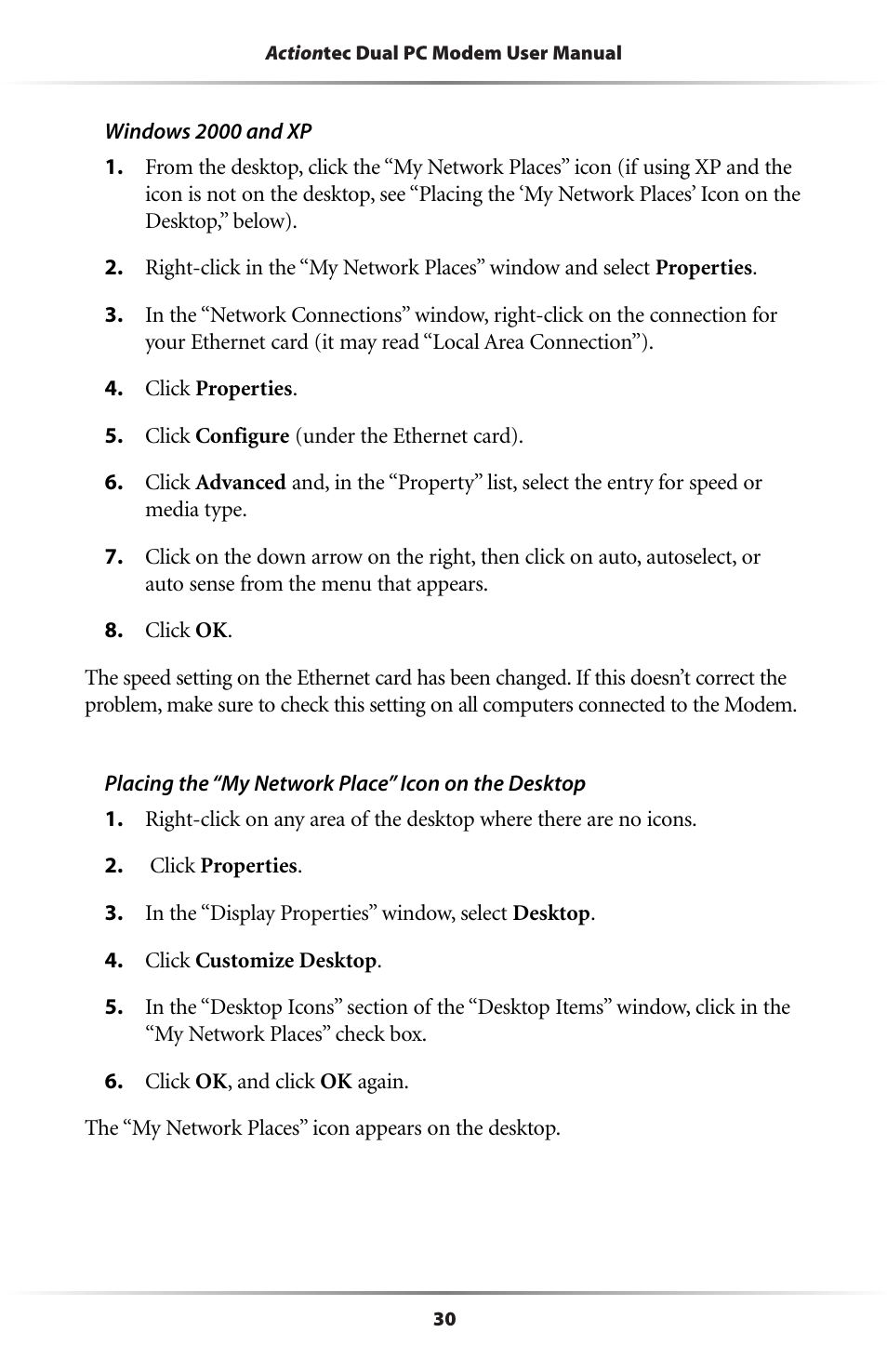 Actiontec electronic Dual PC Modem R7000M User Manual | Page 33 / 81