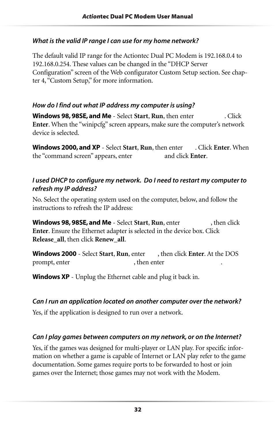 Actiontec electronic Dual PC Modem R7000M User Manual | Page 35 / 81