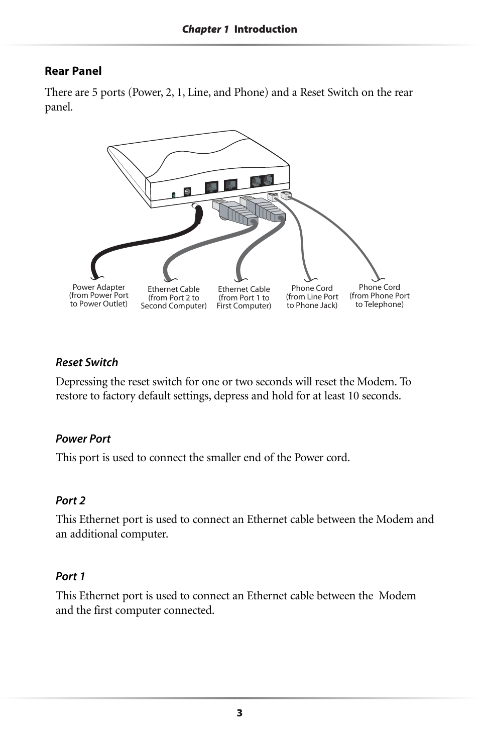 3chapter 1 introduction | Actiontec electronic Dual PC Modem R7000M User Manual | Page 6 / 81