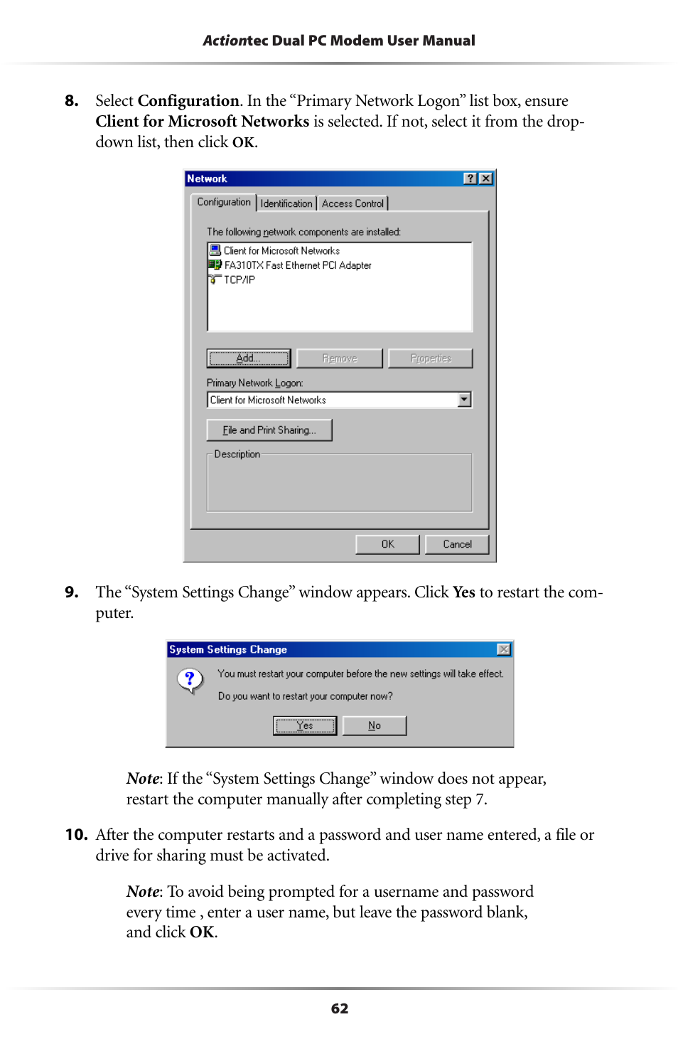 Actiontec electronic Dual PC Modem R7000M User Manual | Page 65 / 81