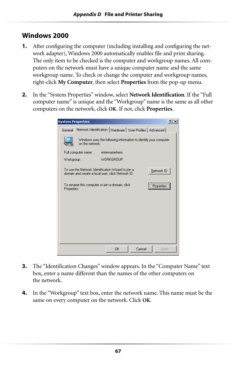 Windows 2000 | Actiontec electronic Dual PC Modem R7000M User Manual | Page 70 / 81