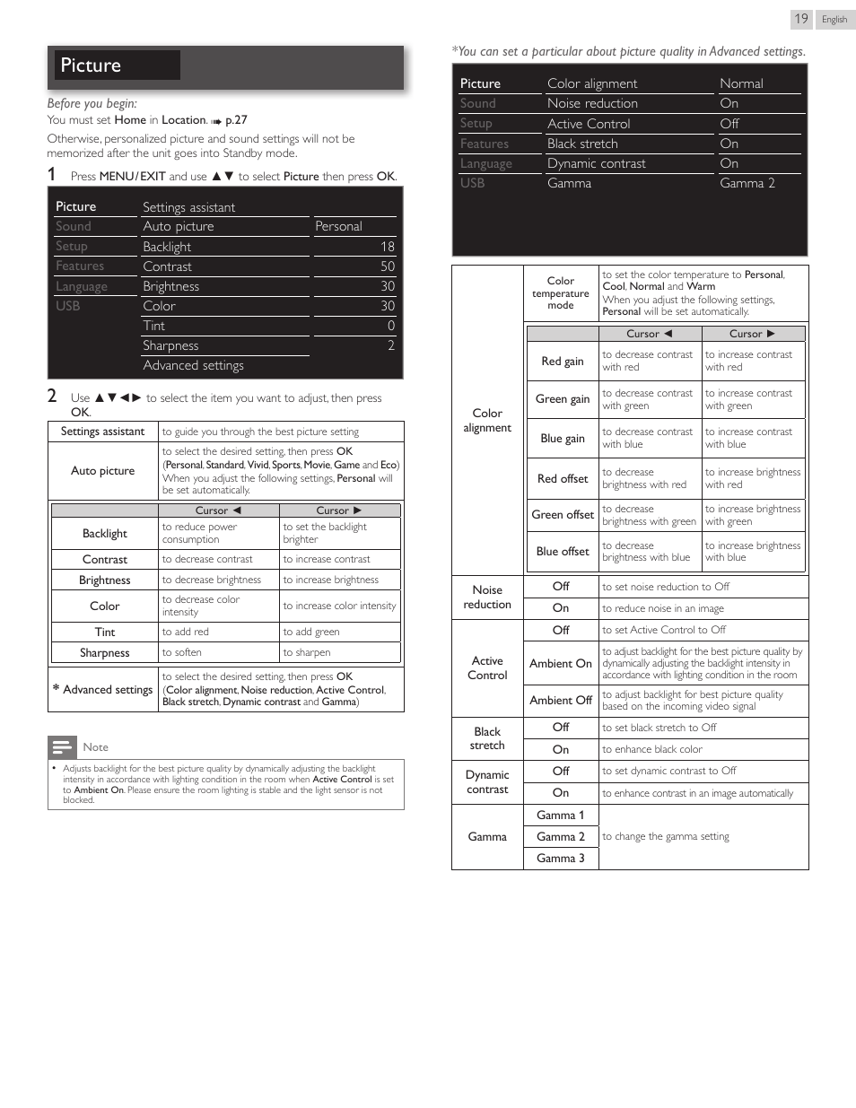 Picture | Philips 40PFL4707-F7 User Manual | Page 19 / 38