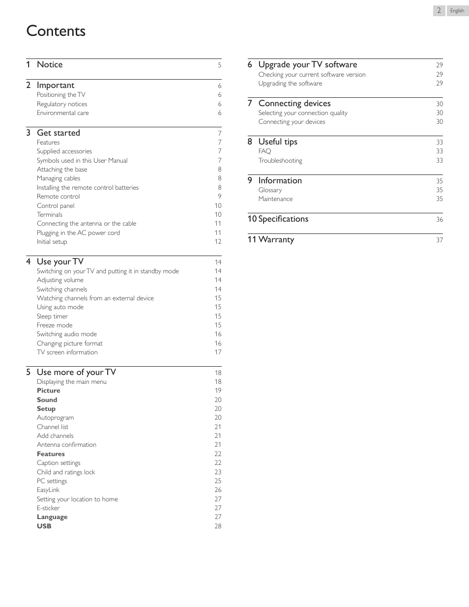 Philips 40PFL4707-F7 User Manual | Page 2 / 38