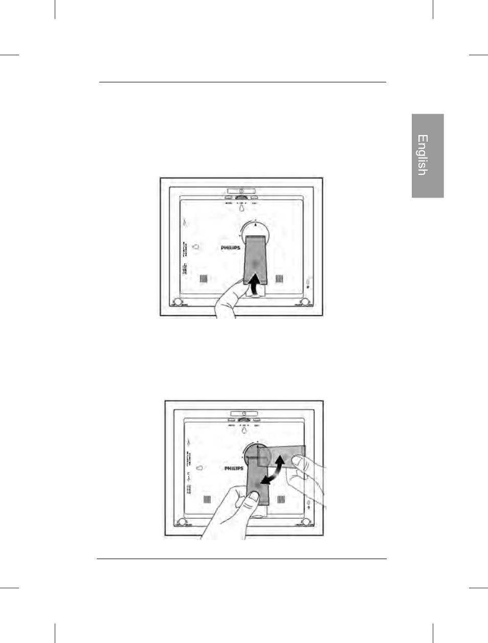 Getting started, Step 1: using the adjustable back stand | Philips SPF3472-G7 User Manual | Page 14 / 126