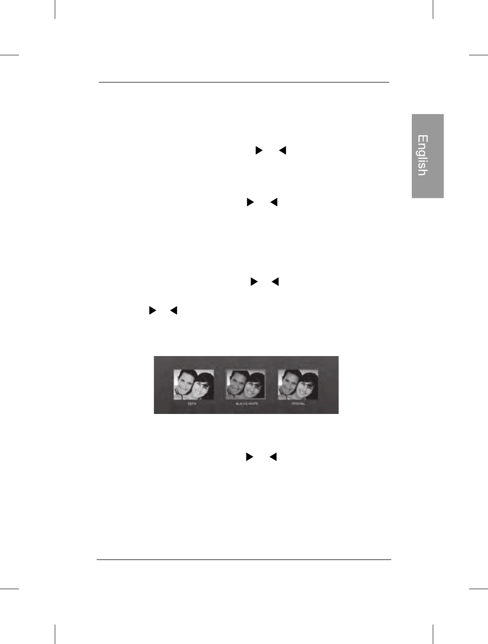 Viewing photos, Applying photo effects, Rotating photos | Philips SPF3472-G7 User Manual | Page 30 / 126