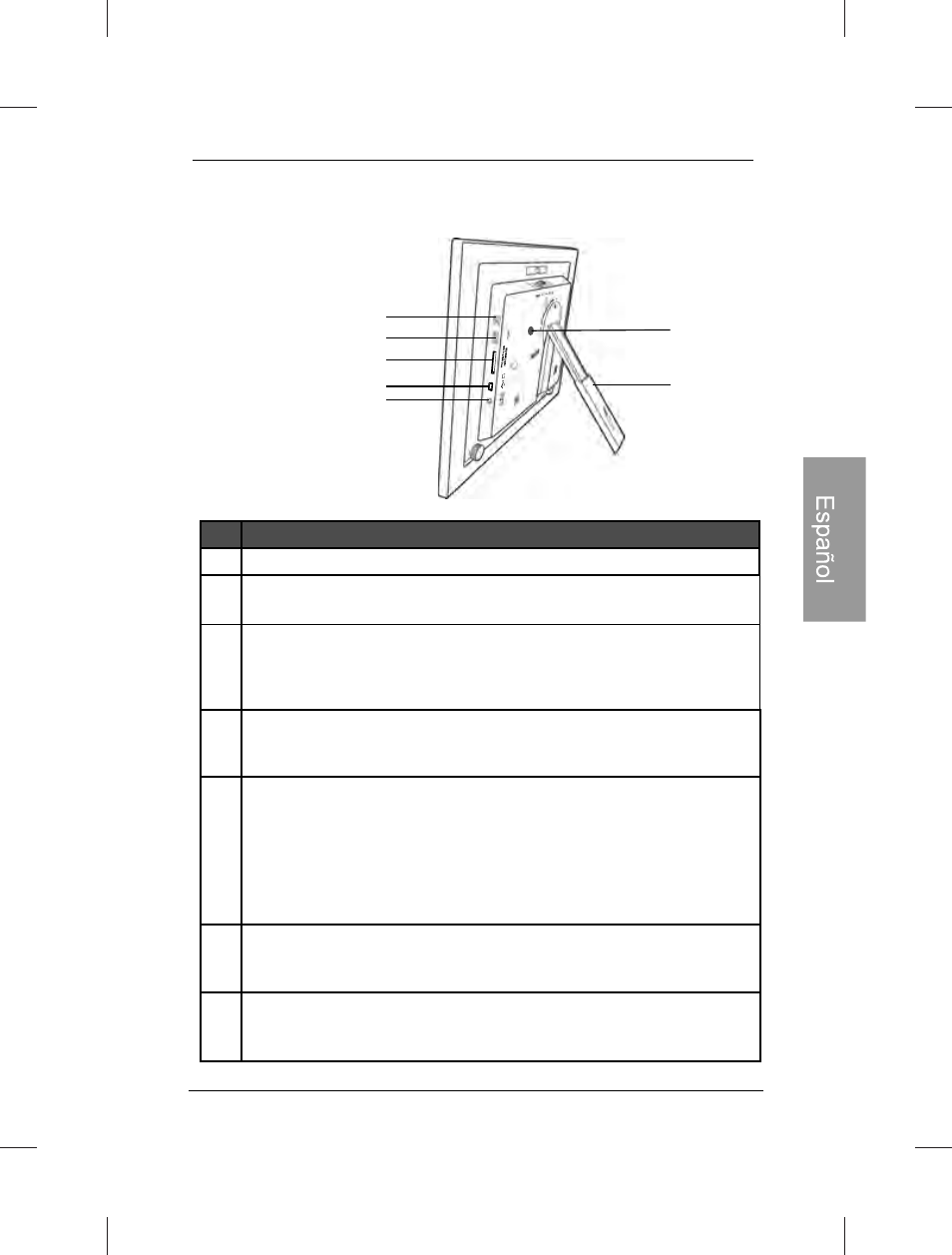 Generalidades, Vista derecha | Philips SPF3472-G7 User Manual | Page 50 / 126