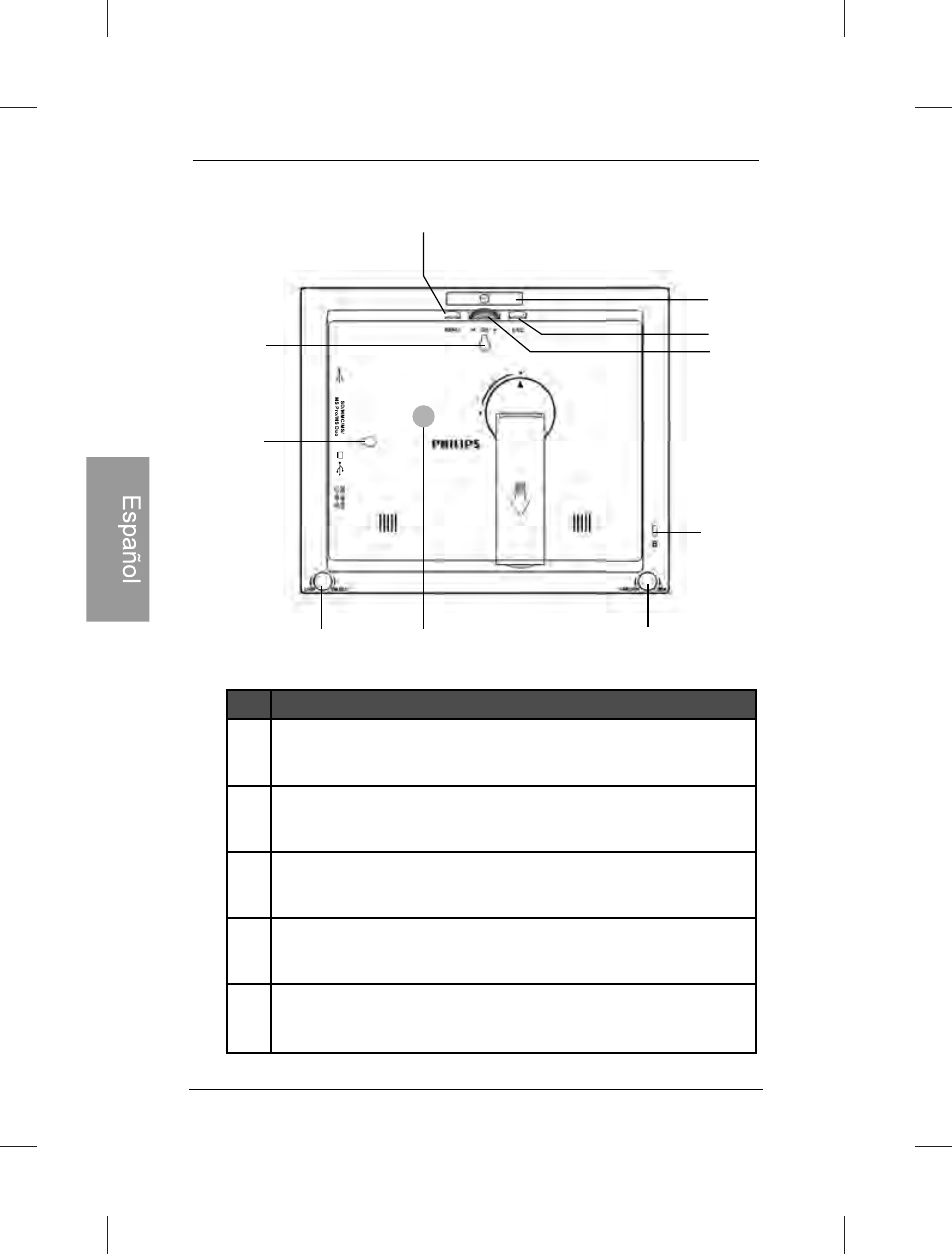 Vista posterior | Philips SPF3472-G7 User Manual | Page 51 / 126