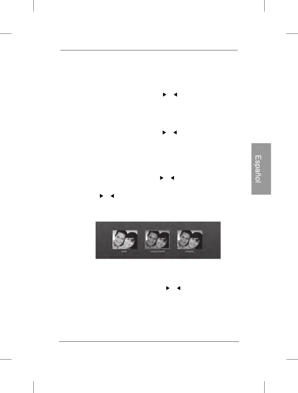 Visualización de fotografías, Se gira las fotos, Se aplica los efectos a las fotos | Philips SPF3472-G7 User Manual | Page 72 / 126