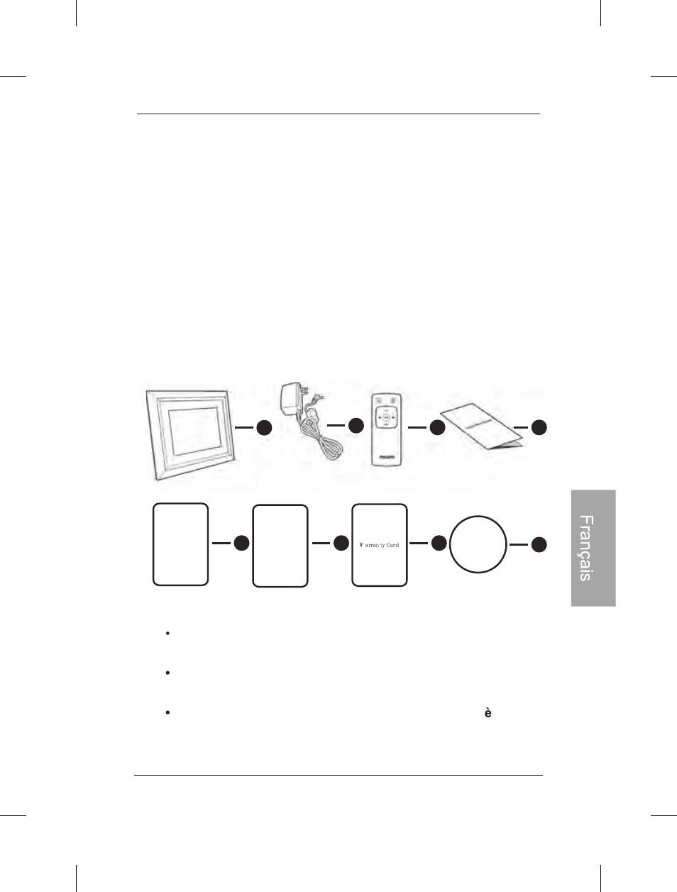 Contenu de l'emballage | Philips SPF3472-G7 User Manual | Page 90 / 126