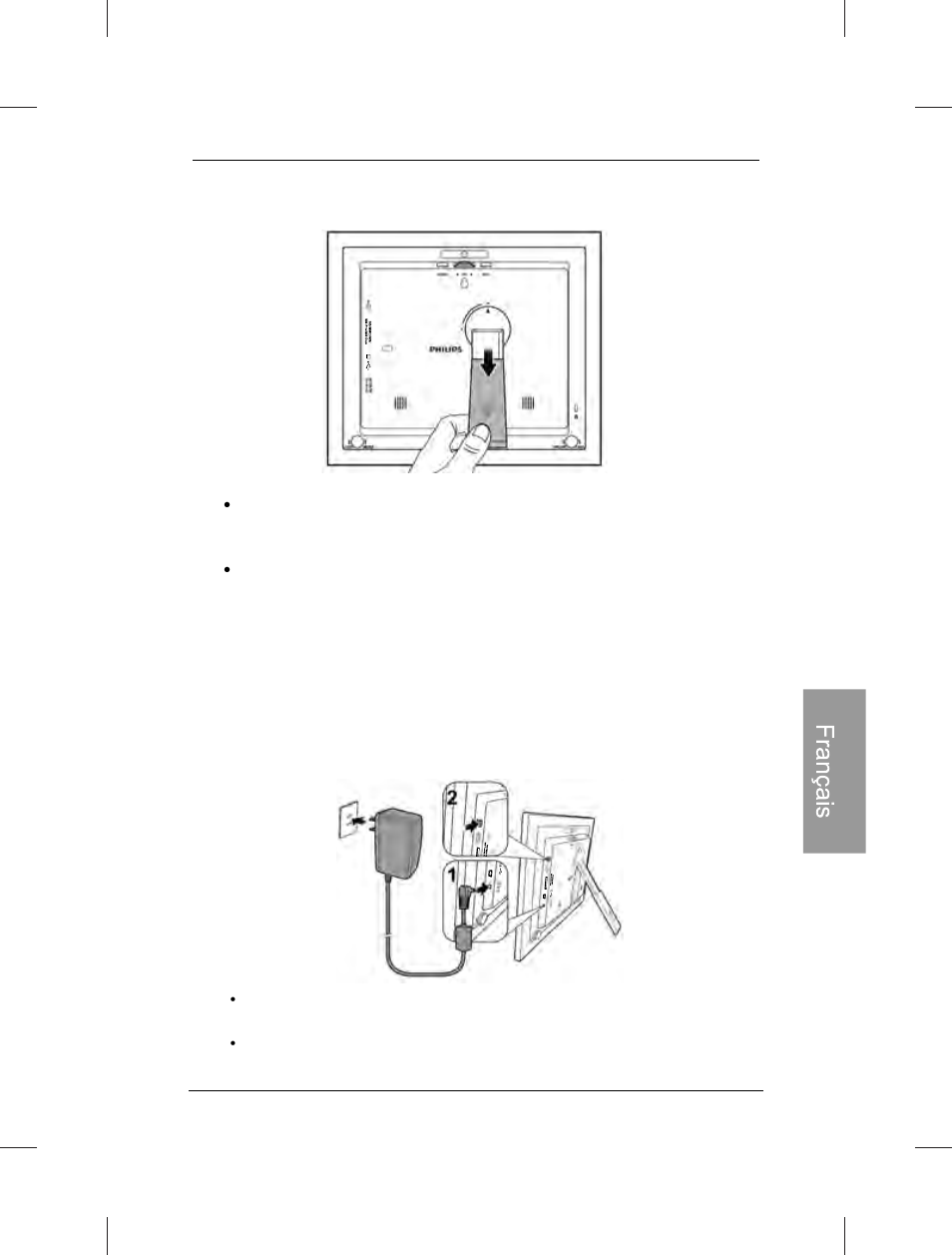 Étape 2: branchement de l'alimentation | Philips SPF3472-G7 User Manual | Page 98 / 126