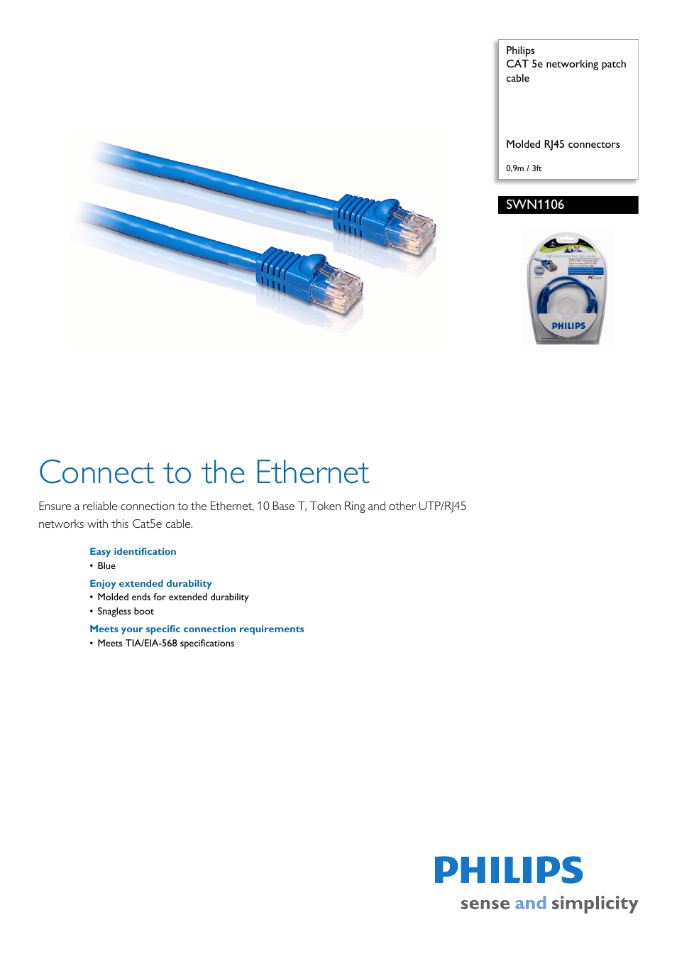 Philips SWN1106-27 User Manual | 2 pages