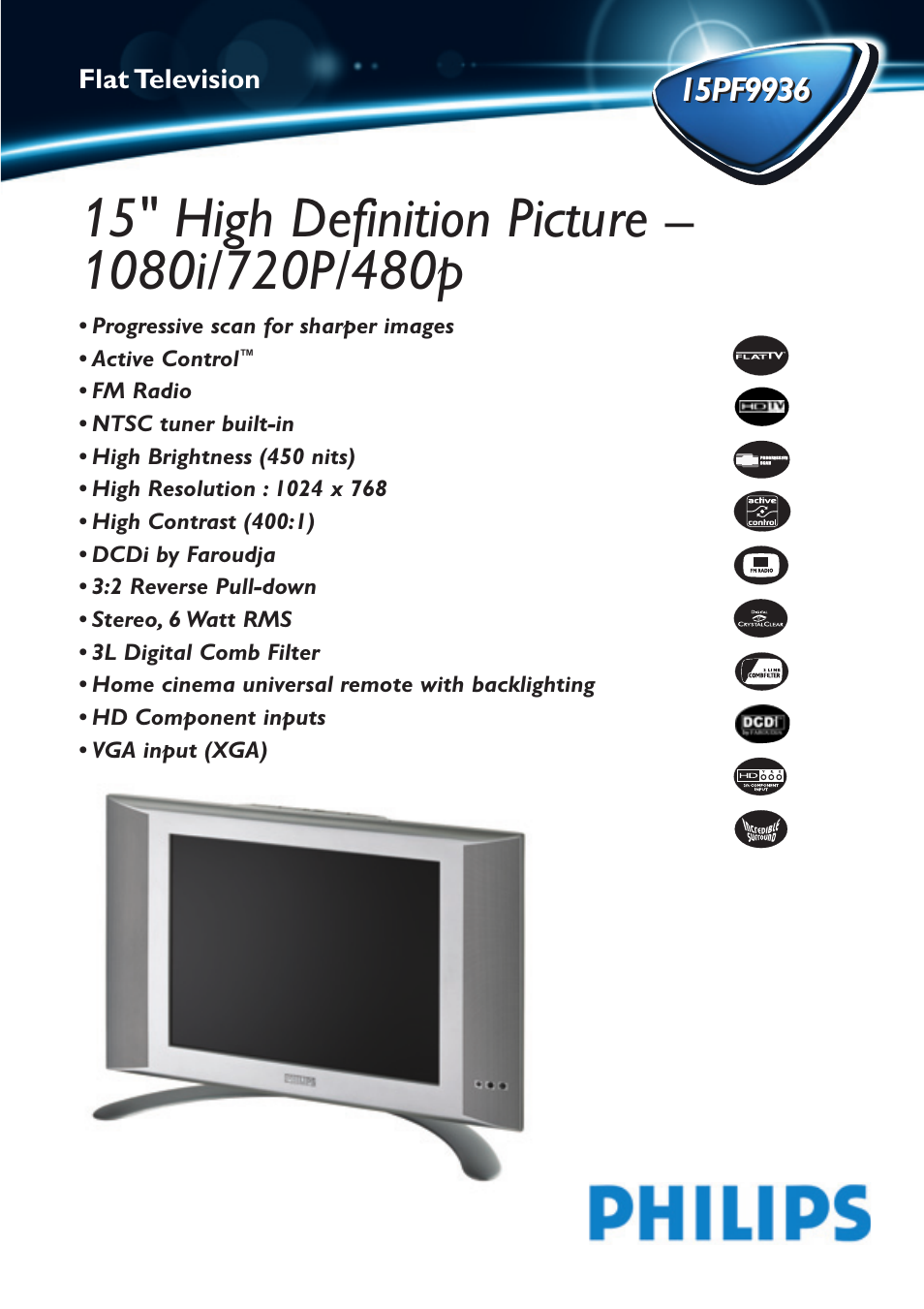 Philips 15PF9936-37B User Manual | 2 pages